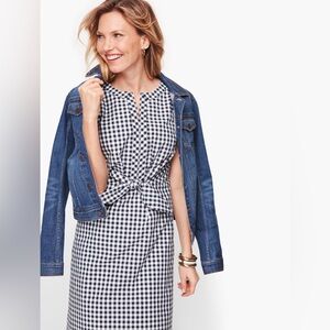 Talbots Gingham Tie Front A-Line Dress-Like New!